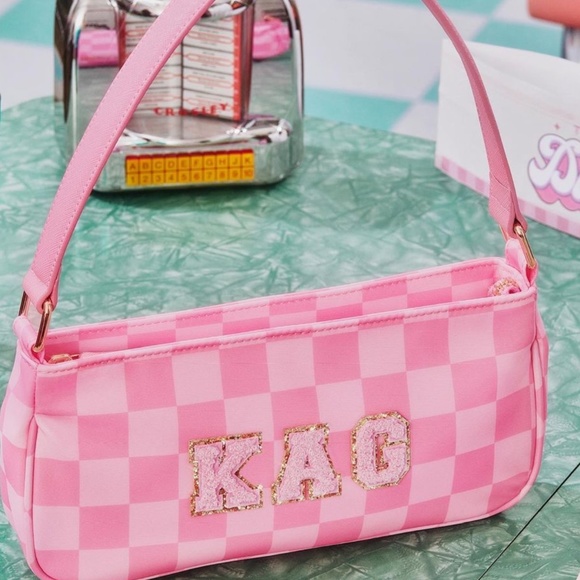 Stoney Clover Lane Dylan Check Please Bag in Checker Baguette NWT Pink Diner - Picture 2 of 7